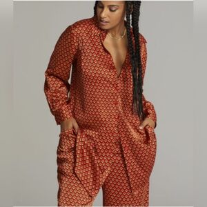 Gabrielle Union satin red avery pant set